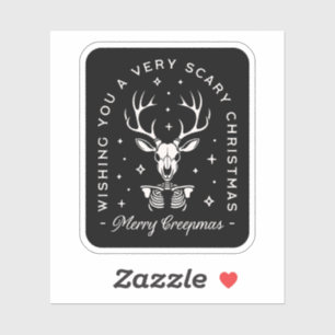Creepy gothic Christmas reindeer skeleton Sticker