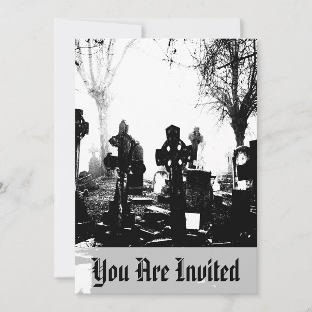 Creepy Gothic Graveyard Invitation (Front)