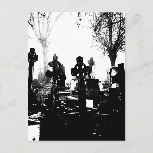 Creepy Gothic Graveyard Postcard