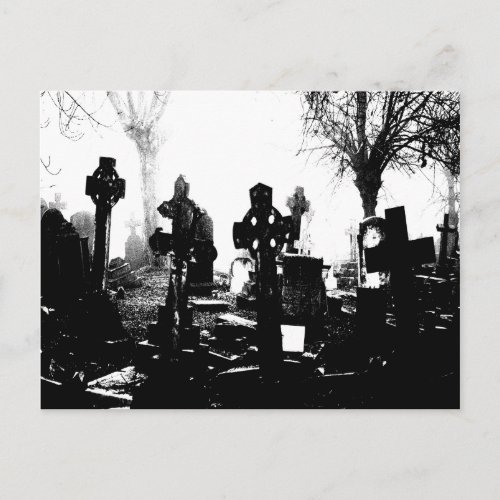 Creepy Gothic Graveyard Postcard