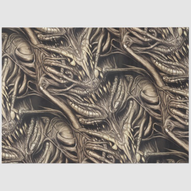 Creepy Gothic Horror Demon Biomatter Tissue Paper (Front)