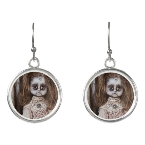 Creepy Gothic Porcelain Doll Victorian Goth Earrings