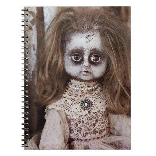 Creepy Gothic Porcelain Doll Victorian Goth Notebook