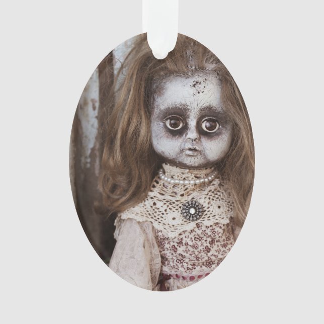 Creepy Gothic Porcelain Doll Victorian Goth Ornament (Front)