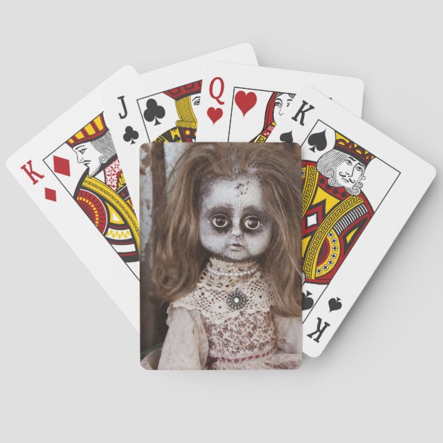 Creepy Gothic Porcelain Doll Victorian Goth Poker Cards (Back)