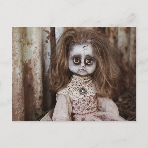 Creepy Gothic Porcelain Doll Victorian Goth Postcard