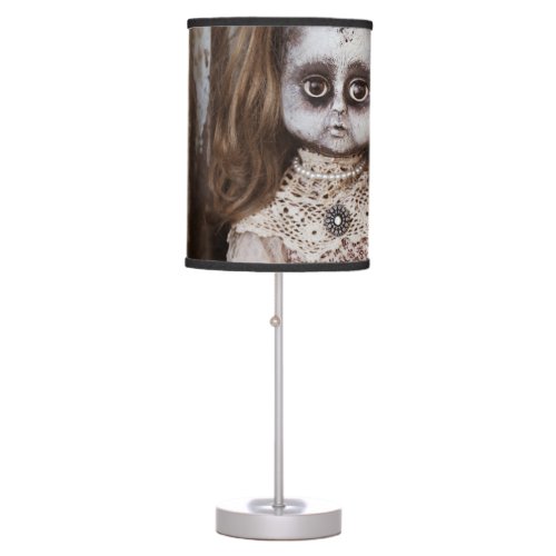 Creepy Gothic Porcelain Doll Victorian Goth Table Lamp