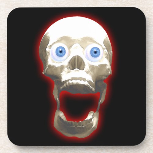 Creepy Gothic Screaming Skull Art Coasters