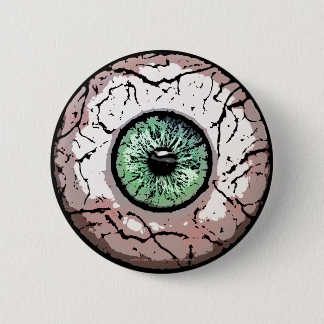 Creepy Green Eye -Button Pinback Button (Front)