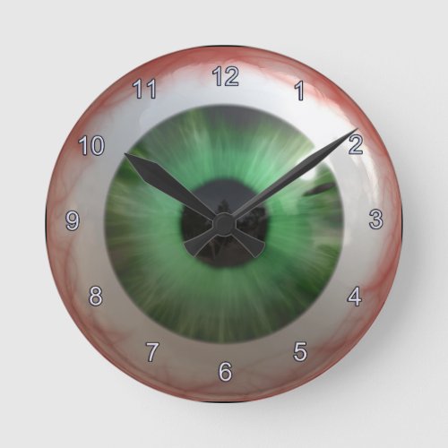 Creepy Green Eyeball Halloween Fun Clock