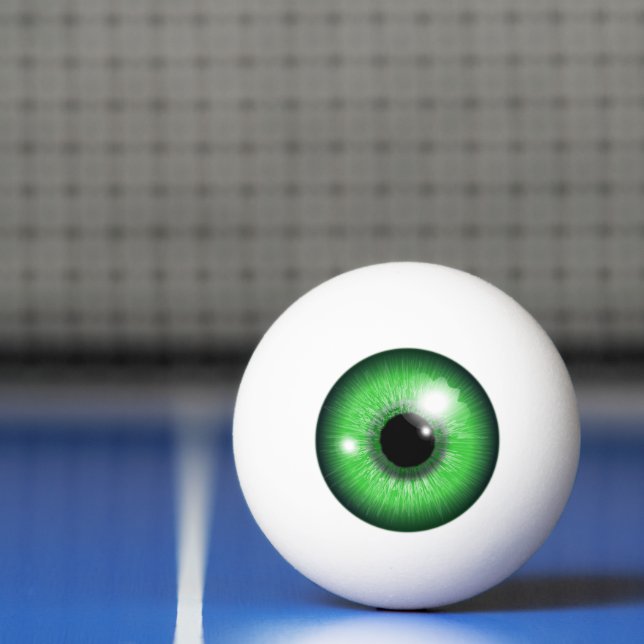 Creepy Green Eyeball Iris Funny Table Tennis Ball (Net)