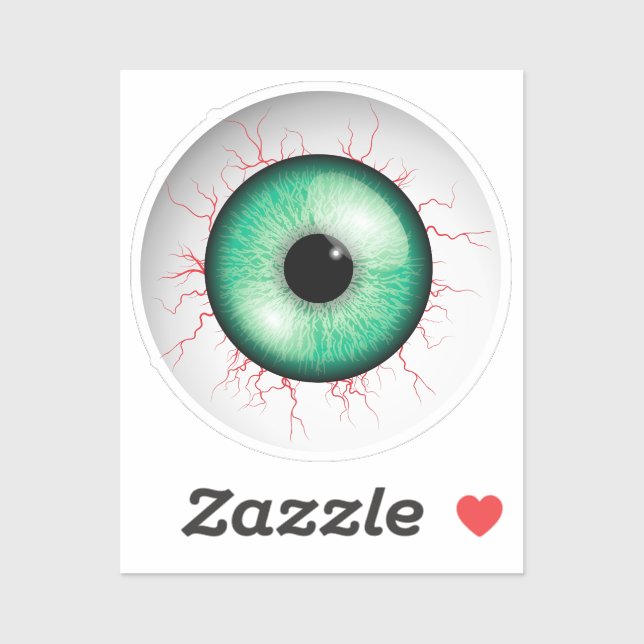 Creepy Green Eyeball Sticker (Sheet)