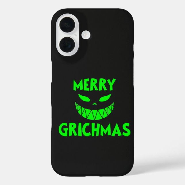 Creepy Green Grinch Christmas Face Dark Festive Case-Mate iPhone Case (Back)