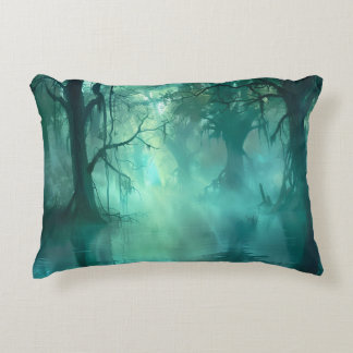 Creepy Green Swamp Accent Pillow