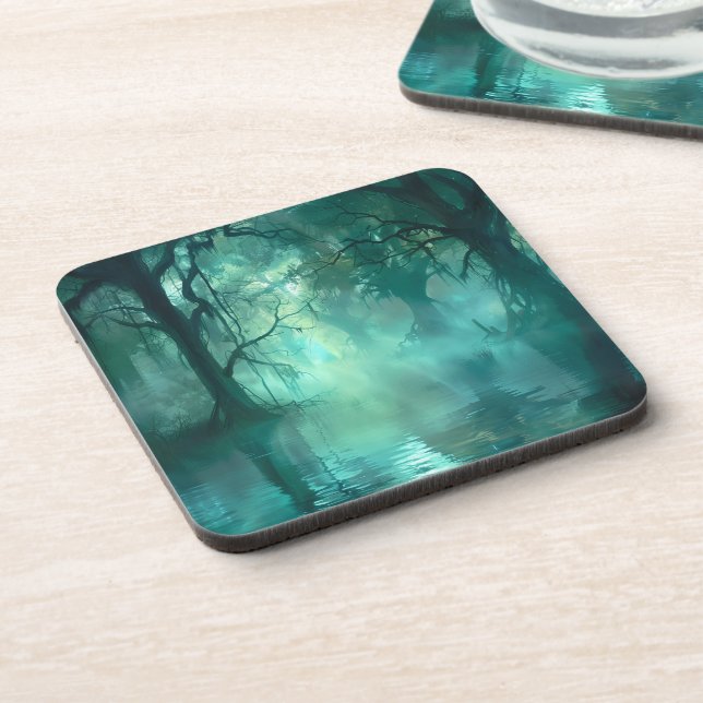 Creepy Green Swamp  Beverage Coaster (Left Side)