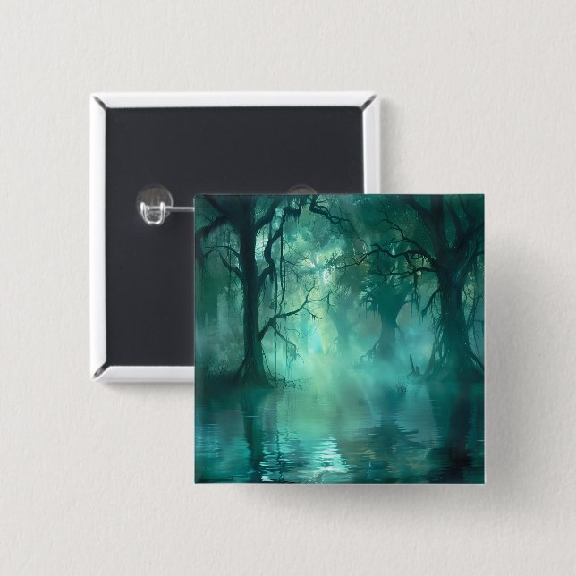 Creepy Green Swamp  Button (Front & Back)