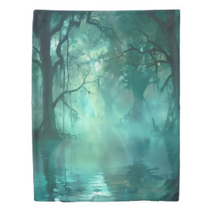 Creepy Green Swamp Duvet Cover