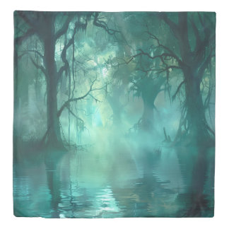 Creepy Green Swamp  Duvet Cover