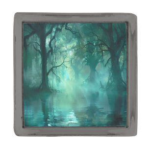 Creepy Green Swamp Gunmetal Finish Lapel Pin