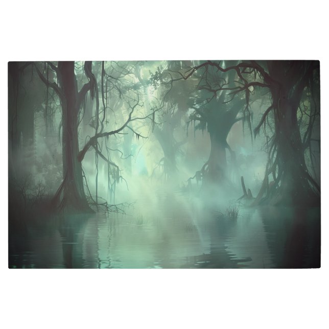 Creepy Green Swamp  Metal Print (Front)