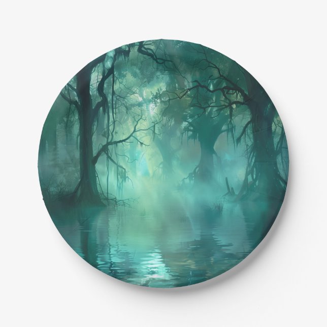 Creepy Green Swamp  Paper Plates (Front)