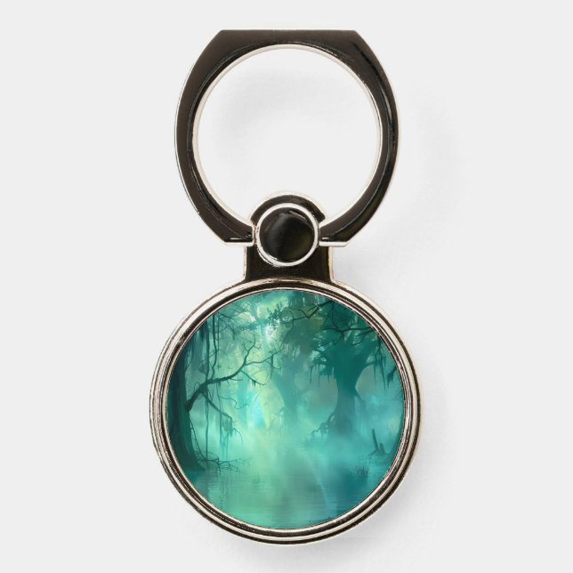 Creepy Green Swamp  Phone Ring Stand (Front)