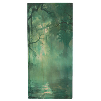 Creepy Green Swamp Wood Flash Drive