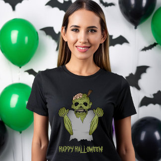 Creepy Green Undead Zombie Monster Halloween T-Shirt