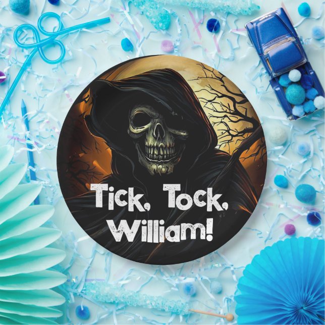 Creepy Grim Reaper Birthday Paper Plates (Party)