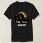 Creepy Grim Reaper Birthday T-Shirt<br><div class="desc">The grim reaper with his skeletal face and an ominous background makes up this scary design that says,  "Tick,  tock,  name."</div>