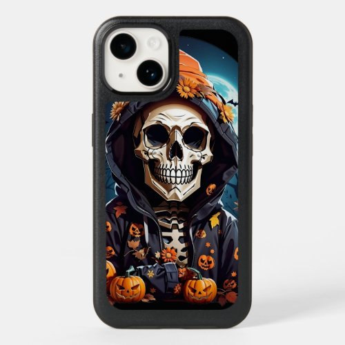 Creepy Grinning Skeleton Halloween OtterBox iPhone 14 Case