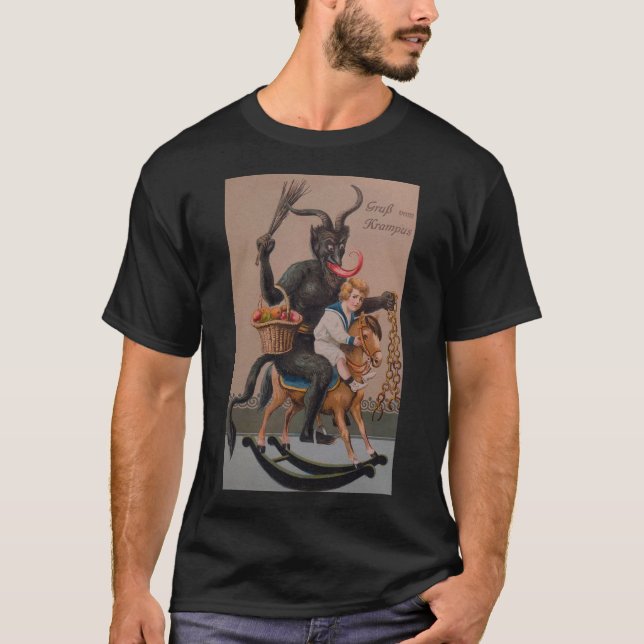 Creepy Gruss Vom Krampus Demon Christmas Devil Kra T-Shirt (Front)