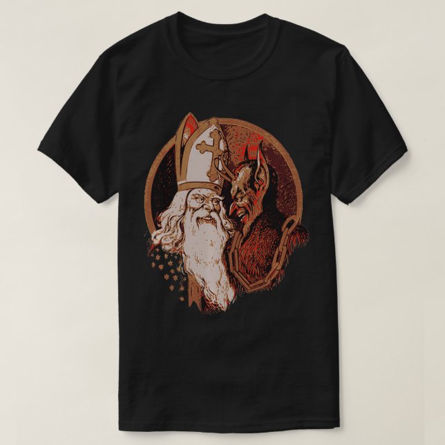 Creepy Gruss Vom Krampus Demon Christmas Devil Kra T-Shirt (Design Front)