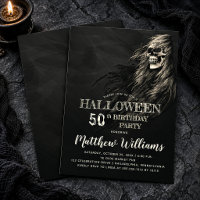 Creepy Hair Skull Halloween 50th Birthday Party In