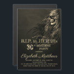 Creepy Hair Skull RIP to Her 20s Birthday Party Magnetic Invitation<br><div class="desc">Spooky moonless night background overlaid with half a skull faded to nothing R.I.P. to Her 20's 30th Birthday Party invitation.  Original design by Holiday Hearts Designs (all rights reserved).</div>