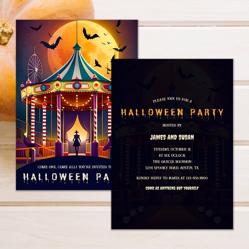 Creepy Halloween Carnival Circus Invitation