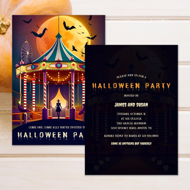 Creepy Halloween Carnival Circus Invitation (Creator Uploaded)