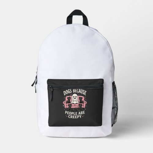 Creepy Halloween Dogs Because People Are Creepy Printed Backpack