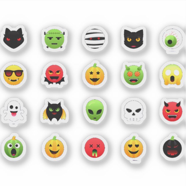 Creepy Halloween Emoji Sticker (Front)