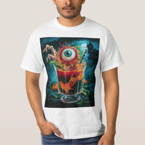 Creepy Halloween Eyeball in the Drink T_Shirt