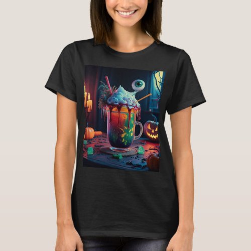 Creepy Halloween Eyeball in the Glass T_Shirt