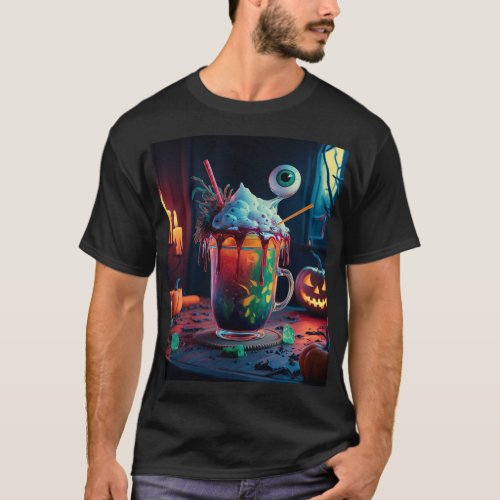 Creepy Halloween Eyeball in the Glass T_Shirt