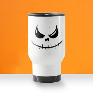 Creepy Halloween Face Scary Smile Travel Mug