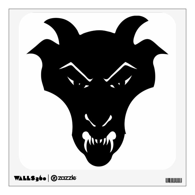 Creepy Halloween Gargoyle Face Wall Decal (Front)