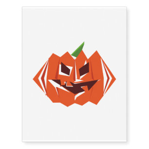 Creepy Halloween Geometry Pumpkin Temporary Tattoos