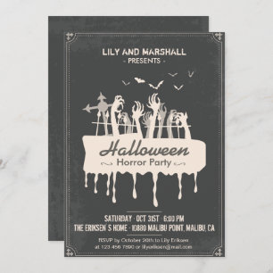 Creepy Halloween Horror Party Invitation