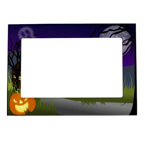 Creepy Halloween Landscape Magnetic Frame