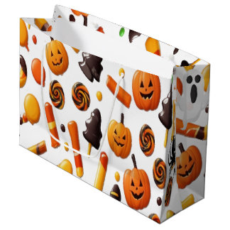 Creepy Halloween Large Gift Bag with Ghosts