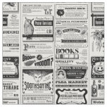 creepy halloween newspaper antique white  fabric