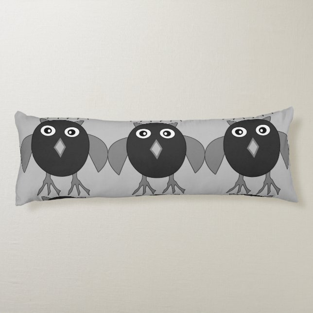 Creepy Halloween Owl Body Pillow (Back)